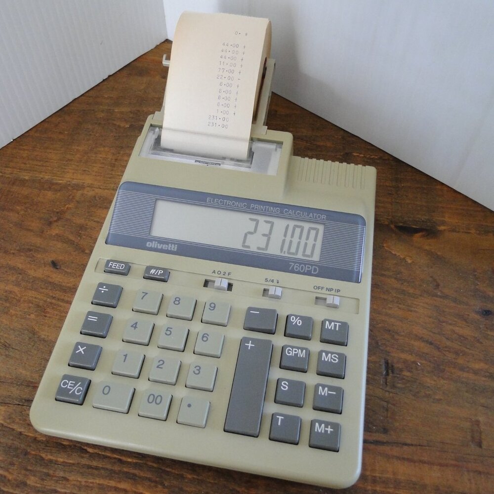 VINTAGE OLIVETTI 760PD ELECTRONIC PRINTING CALCULATOR 10 DIGIT